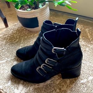 Black leather booties; size 8.5 ; great condition